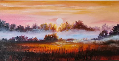 Oil hand painting on canvas wall art home decor picture of sunset