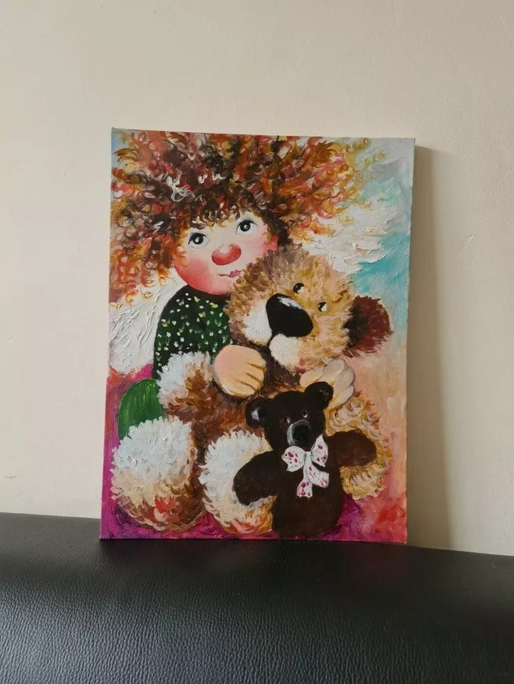 Oil hand painting on canvas wall art home decor picture of angel home spirit elf