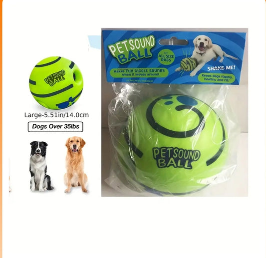 Interactive Giggle Ball Funny Wobble Wag Football Squeaky Pet Toy Babble Ball