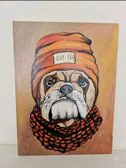 Hand painting of Bulldog