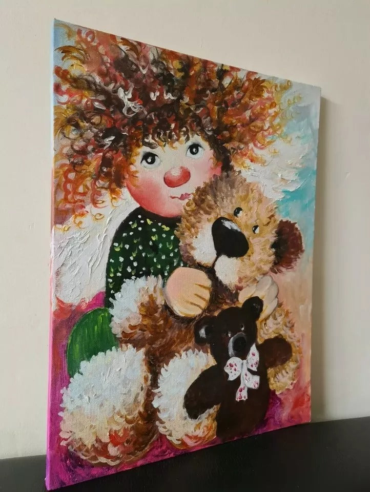 Oil hand painting on canvas wall art home decor picture of angel home spirit elf