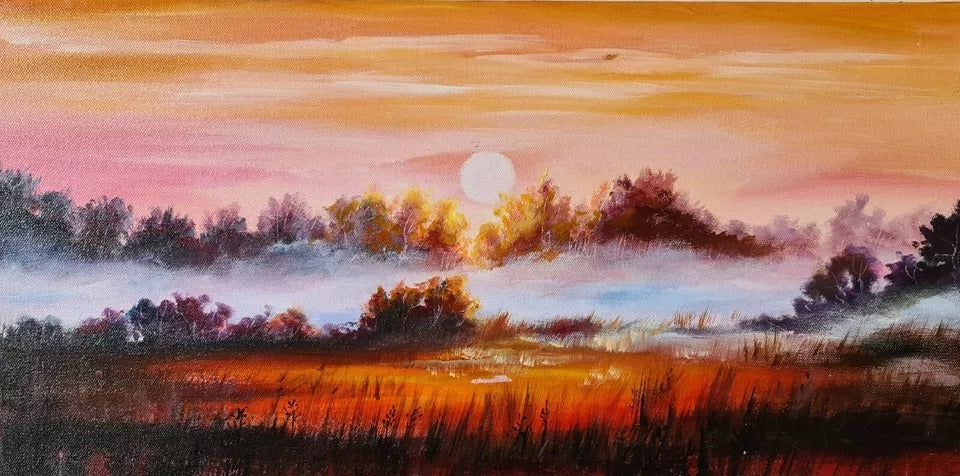 Oil hand painting on canvas wall art home decor picture of sunset