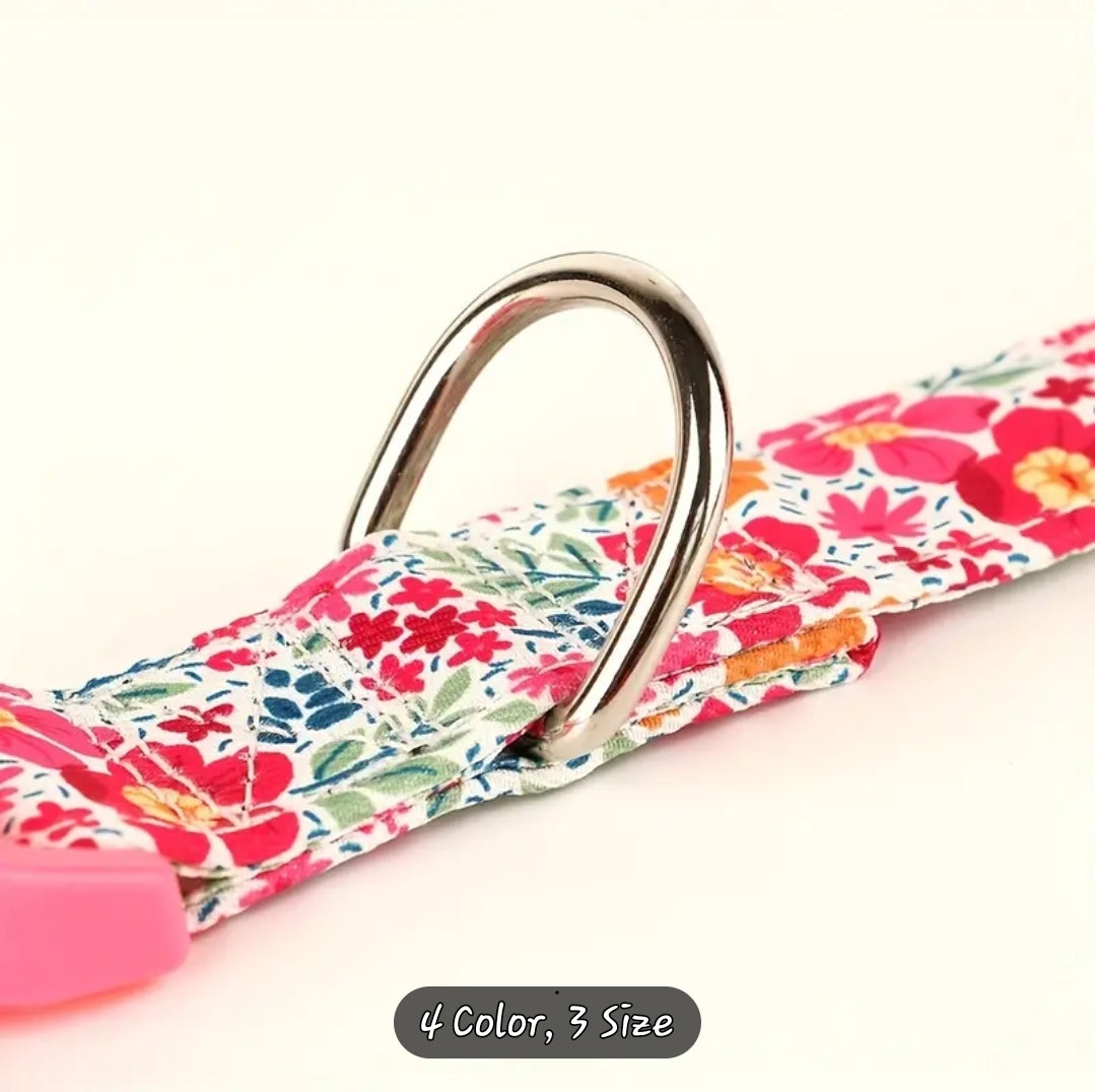 Adorable Bowknot Floral Dog Collar - Durable Nylon, Adjustable for All Sizes - Perfect Puppy Collar with Vibrant Print