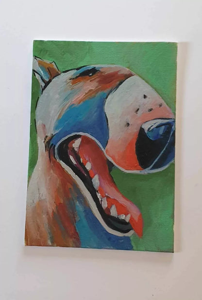 Hand painting of an English Bull terrier