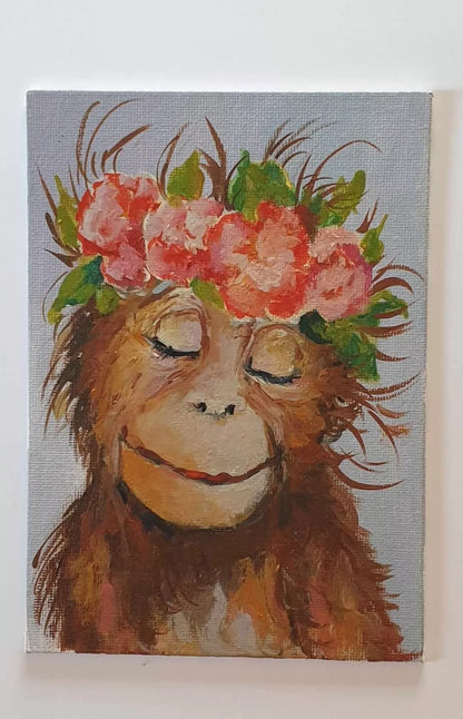 Hand painting of a cheeky monkey