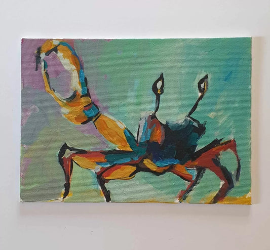 Hand painting of a crab