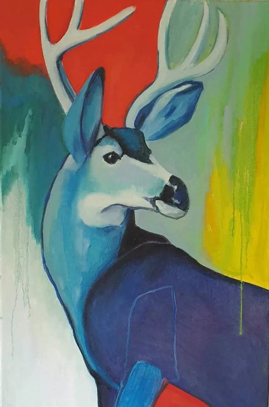 Oil hand painting of a Deer