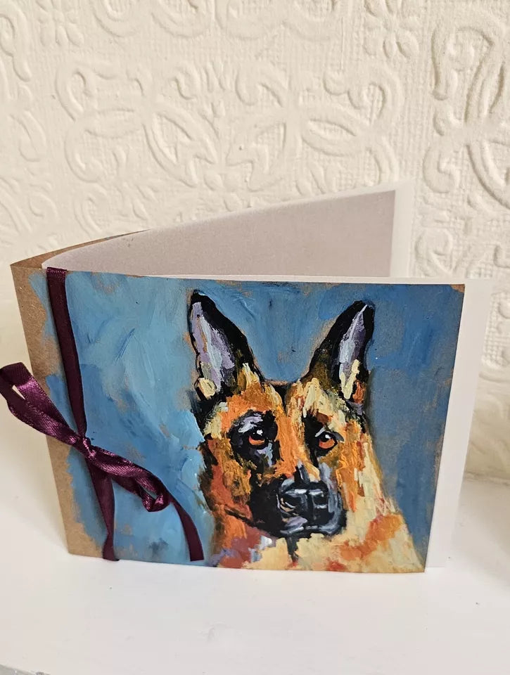 Handmade Hamper Birthday, Christmas Gift Box Socks, Gloves, greeting card, candle, German shepherd