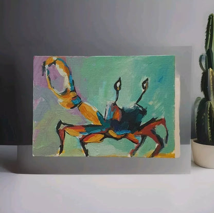 Hand painting of a crab