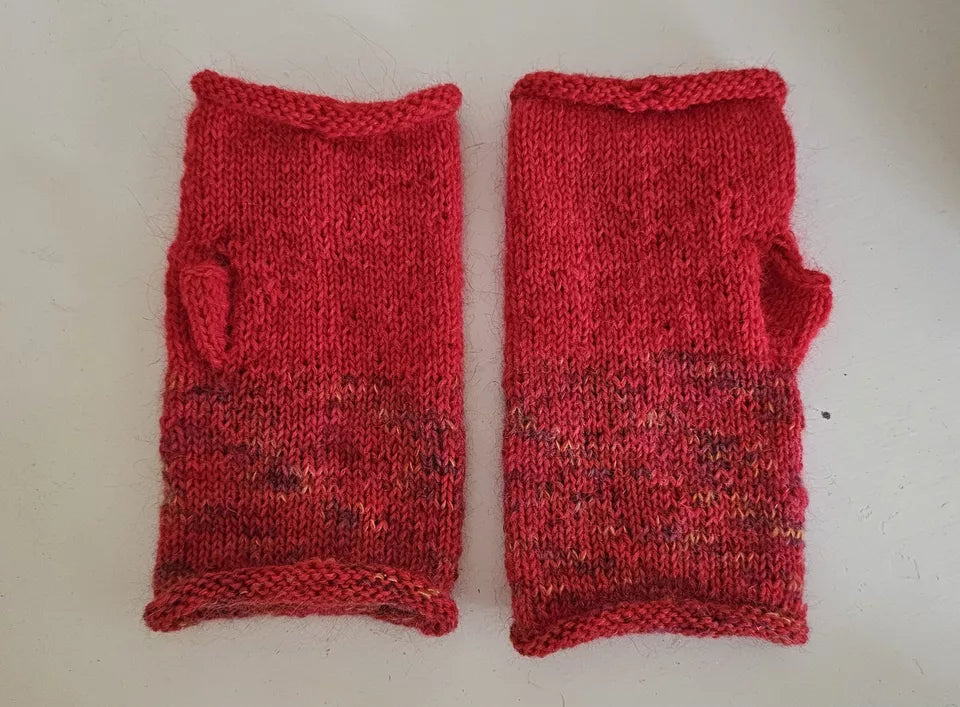 Women's Fair Trade Hand Knitted Woolen Wrist Warmers Fingerless Gloves wool