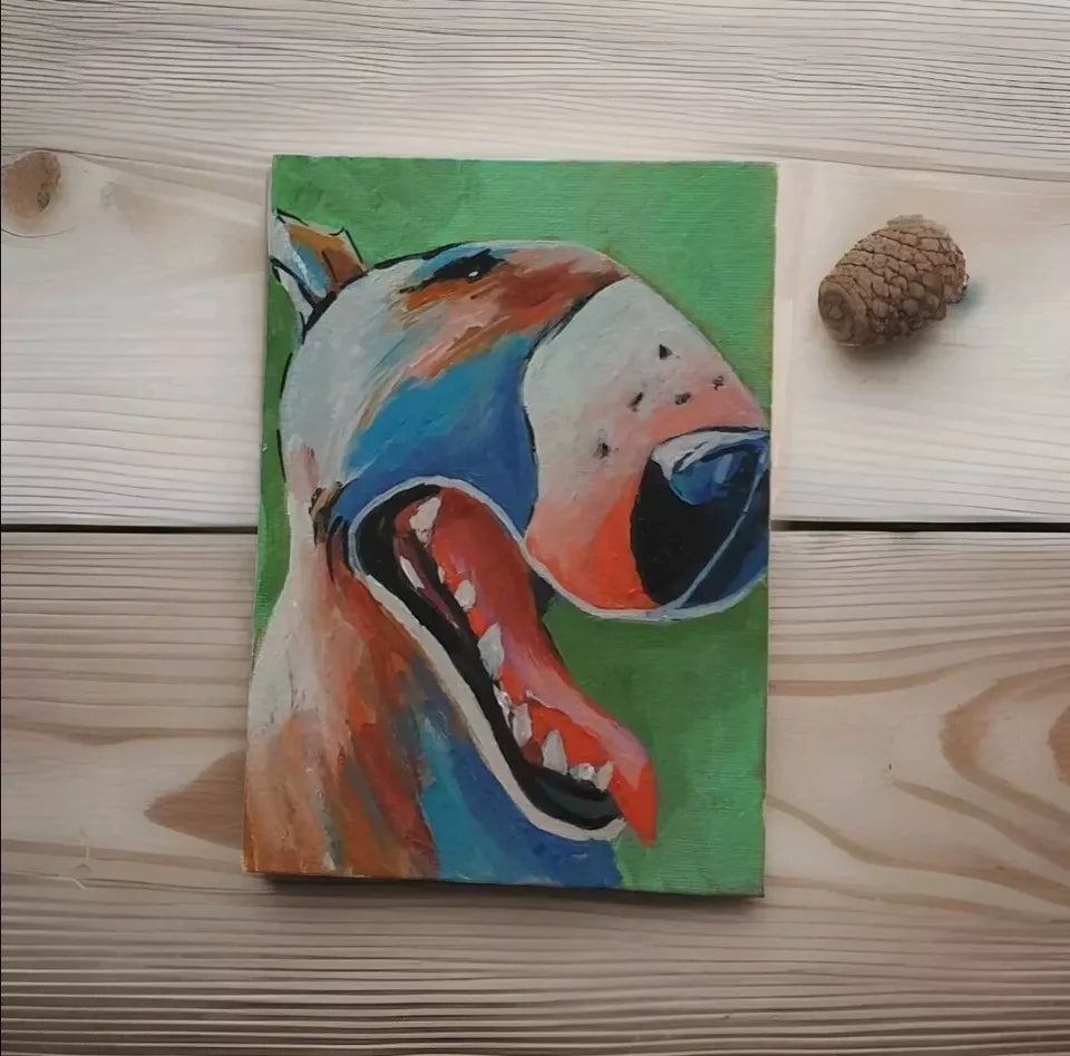 Hand painting of an English Bull terrier