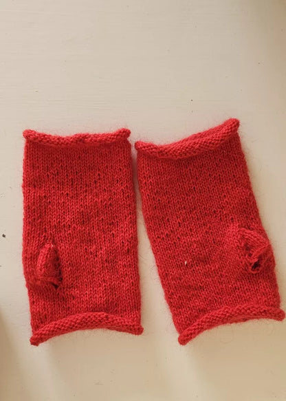 Women's Fair Trade Hand Knitted Woolen Wrist Warmers Fingerless Gloves wool