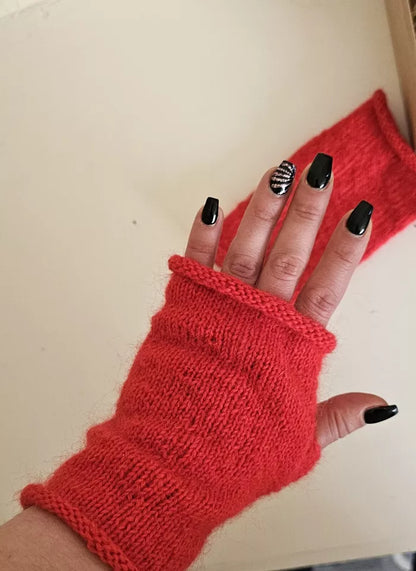 Women's Fair Trade Hand Knitted Woolen Wrist Warmers Fingerless Gloves wool